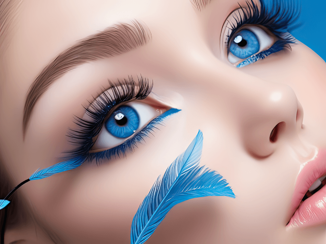 Beautiful blue eyelashes